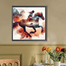 Load image into Gallery viewer, AB Diamond Painting - Full Round - Silhouette scenery horse (40*40CM)