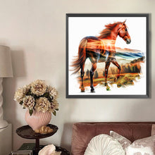 Load image into Gallery viewer, AB Diamond Painting - Full Round - Silhouette scenery horse (40*40CM)