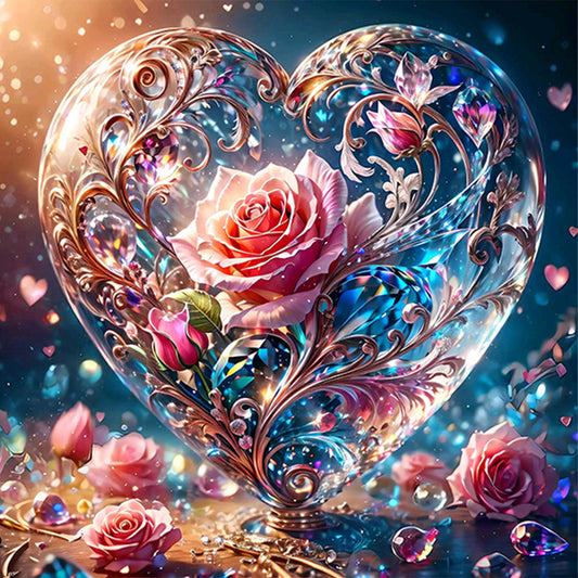 AB Diamond Painting - Full Round - Love rose (40*40CM)