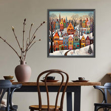 Load image into Gallery viewer, Diamond Painting - Full Round - Snowy town streets (40*40CM)