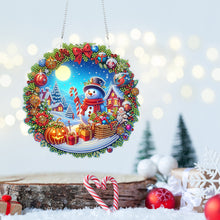 Load image into Gallery viewer, Acrylic Special Shape Christmas Wreath Cardinal Diamond Painting Hanging Pendant