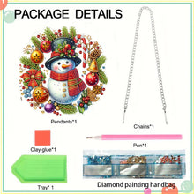 Load image into Gallery viewer, Acrylic Special Shape Christmas Wreath Cardinal Diamond Painting Hanging Pendant