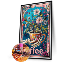 Load image into Gallery viewer, AB Diamond Painting - Full Round - Flowers in coffee cup (40*60CM)