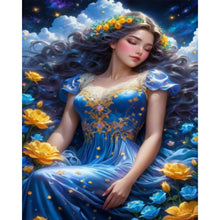 Load image into Gallery viewer, AB Diamond Painting - Full Round - Sleeping girl in flowers (40*50CM)