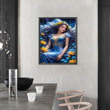 Load image into Gallery viewer, AB Diamond Painting - Full Round - Sleeping girl in flowers (40*50CM)