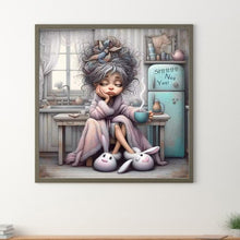 Load image into Gallery viewer, Diamond Painting - Full Round - Sleepy girl (30*30CM)