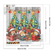 Load image into Gallery viewer, Diamond Painting - Partial Special Shaped - Cat under the Christmas tree (40*40CM)