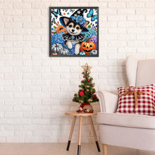 Load image into Gallery viewer, Diamond Painting - Partial Special Shaped - Halloween dog (40*40CM)
