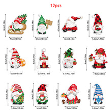 Load image into Gallery viewer, 12Pcs Acrylic Christmas Hanging Diamond Painting Art Kits for Christmas Tree