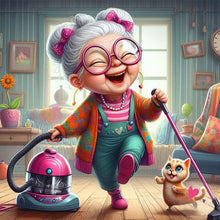 Load image into Gallery viewer, Diamond Painting - Full Round - Happy grandma (40*40CM)