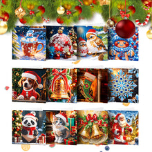 Load image into Gallery viewer, 12Pcs Christmas Special Shape DIY Diamond Painting Card for Holiday Party Favors