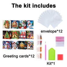 Load image into Gallery viewer, 12Pcs Christmas Special Shape DIY Diamond Painting Card for Holiday Party Favors
