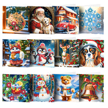 Load image into Gallery viewer, 12Pcs Christmas Special Shape DIY Diamond Painting Card for Holiday Party Favors