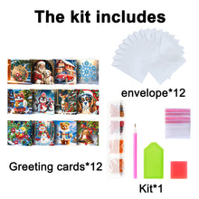 Load image into Gallery viewer, 12Pcs Christmas Special Shape DIY Diamond Painting Card for Holiday Party Favors