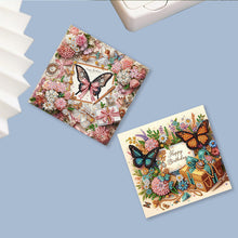 Load image into Gallery viewer, 2/6/12Pcs Butterfly and Flower DIY Diamond Painting Card Diamond Daily Wish Card
