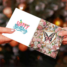 Load image into Gallery viewer, 2/6/12Pcs Butterfly and Flower DIY Diamond Painting Card Diamond Daily Wish Card