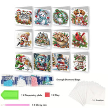 Load image into Gallery viewer, 2/6/12Pcs Butterfly and Flower DIY Diamond Painting Card Diamond Daily Wish Card