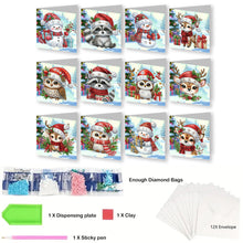 Load image into Gallery viewer, 2/6/12Pcs Butterfly and Flower DIY Diamond Painting Card Diamond Daily Wish Card