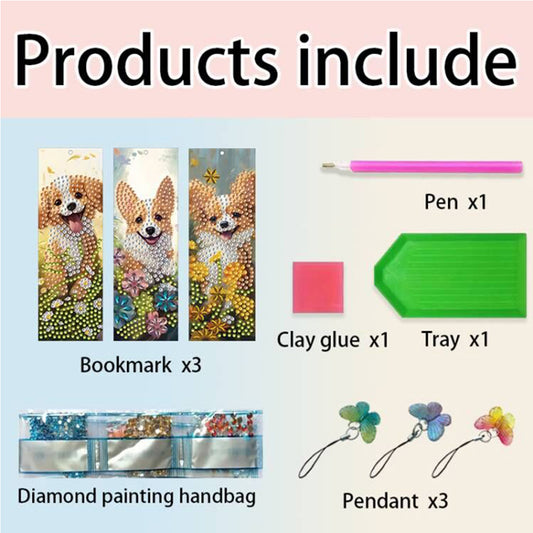 3Pcs Special Shape Animals 5D DIY Diamond Painting Bookmark for Reading Day Gift