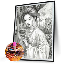 Load image into Gallery viewer, Diamond Painting - Full Round - Black and white flower girl (40*50CM)