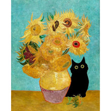Load image into Gallery viewer, Diamond Painting - Full Round - Sunflower black cat (40*50CM)
