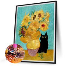 Load image into Gallery viewer, Diamond Painting - Full Round - Sunflower black cat (40*50CM)
