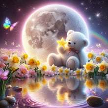 Load image into Gallery viewer, 4pcs Round Diamond Painting Set - Moonlight bear (30*30CM)