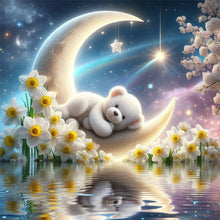 Load image into Gallery viewer, 4pcs Round Diamond Painting Set - Moonlight bear (30*30CM)