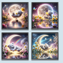 Load image into Gallery viewer, 4pcs Round Diamond Painting Set - Moonlight bear (30*30CM)