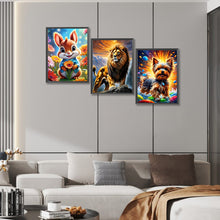 Load image into Gallery viewer, 3pcs Round Diamond Painting Set - Flower animals (30*40CM)