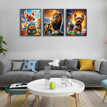 Load image into Gallery viewer, 3pcs Round Diamond Painting Set - Flower animals (30*40CM)