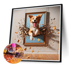 Load image into Gallery viewer, Diamond Painting - Full Round - 3D picture frame running puppy (40*40CM)