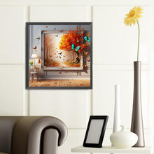 Load image into Gallery viewer, Diamond Painting - Full Round - 3D picture frame autumn bird butterfly (40*40CM)