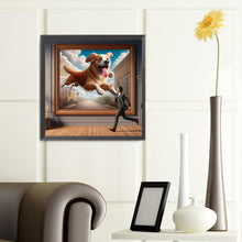 Load image into Gallery viewer, Diamond Painting - Full Round - 3D picture frame running puppy (40*40CM)
