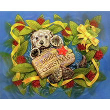 Load image into Gallery viewer, AB Diamond Painting - Full Round - Merry Christmas little sea otter (50*40CM)
