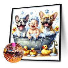 Load image into Gallery viewer, Diamond Painting - Full Round - Bathing baby puppy (40*40CM)