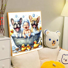 Load image into Gallery viewer, Diamond Painting - Full Round - Bathing baby puppy (40*40CM)