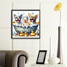 Load image into Gallery viewer, Diamond Painting - Full Round - Bathing baby puppy (40*40CM)
