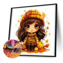 Load image into Gallery viewer, Diamond Painting - Full Round - Autumn pumpkin girl (30*30CM)