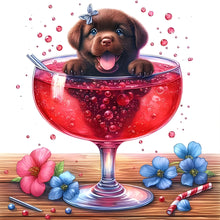 Load image into Gallery viewer, Diamond Painting - Full Round - Juice cup puppy (40*40CM)