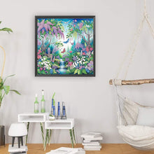 Load image into Gallery viewer, Diamond Painting - Partial Special Shaped - Butterfly flower forest landscape (30*30CM)