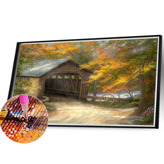 Diamond Painting - Full Round - Autumn bridge (40*30CM)