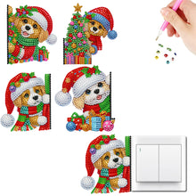 Load image into Gallery viewer, 4Pcs Acrylic Cute Cartoon 5D DIY Diamond Wall Switch Sticker for Wall Decoration