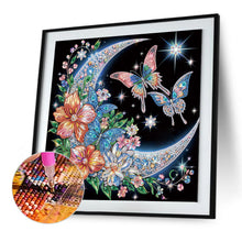 Load image into Gallery viewer, Diamond Painting - Partial Special Shaped - Crescent butterfly (40*40CM)