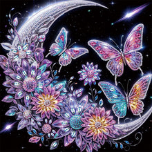 Load image into Gallery viewer, Diamond Painting - Partial Special Shaped - Crescent butterfly (40*40CM)