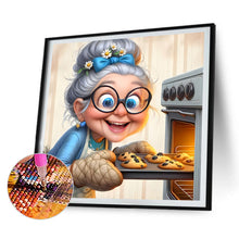 Load image into Gallery viewer, 4pcs Round Diamond Painting Set - Cute grandma (30*30CM)