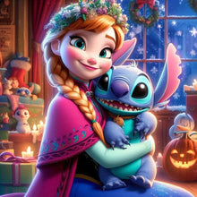 Load image into Gallery viewer, 4pcs Round Diamond Painting Set - Disney Stitch (30*30CM)