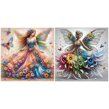 Load image into Gallery viewer, 2pcs Round Diamond Painting Set - Beautiful skirt girl
