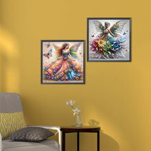 Load image into Gallery viewer, 2pcs Round Diamond Painting Set - Beautiful skirt girl