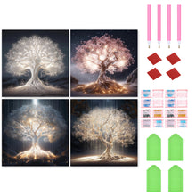 Load image into Gallery viewer, 4pcs Round Diamond Painting Set - Tree of life (30*30CM)